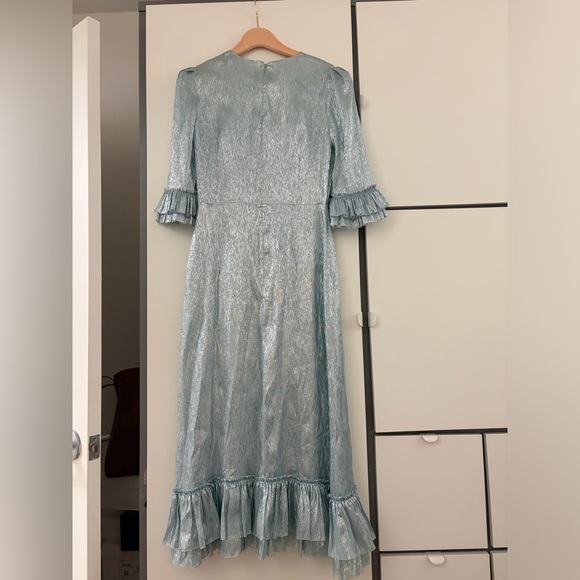 Chic Light Blue Ruffle Sleeve Dress - Picture 2 of 6